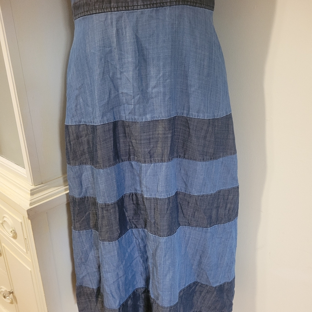 Tommy Bahama Blue Striped Midi Dress - Picture 3 of 7